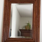 Miroir biseauté en bambou vintage