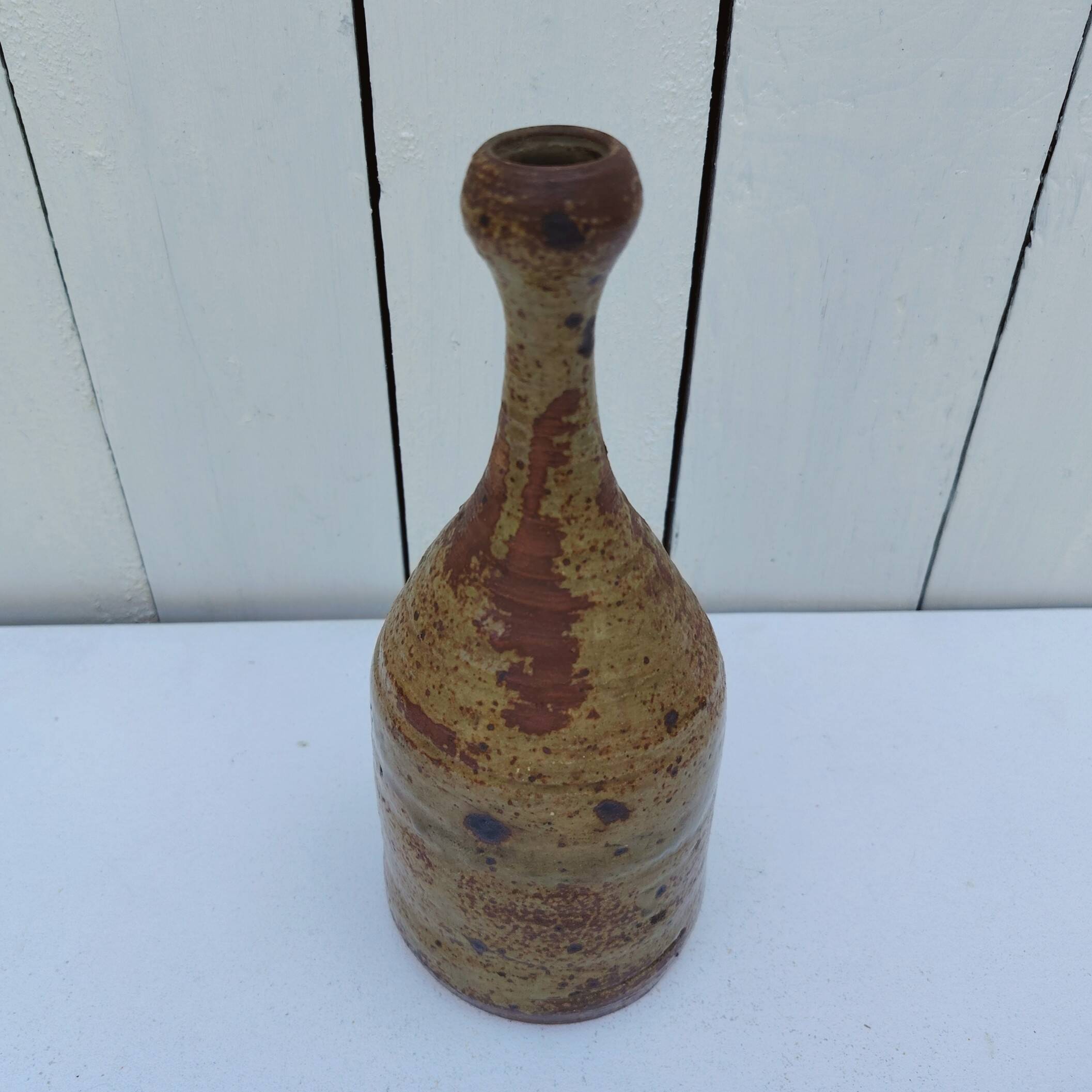 Vintage pyrite stoneware soliflore vase