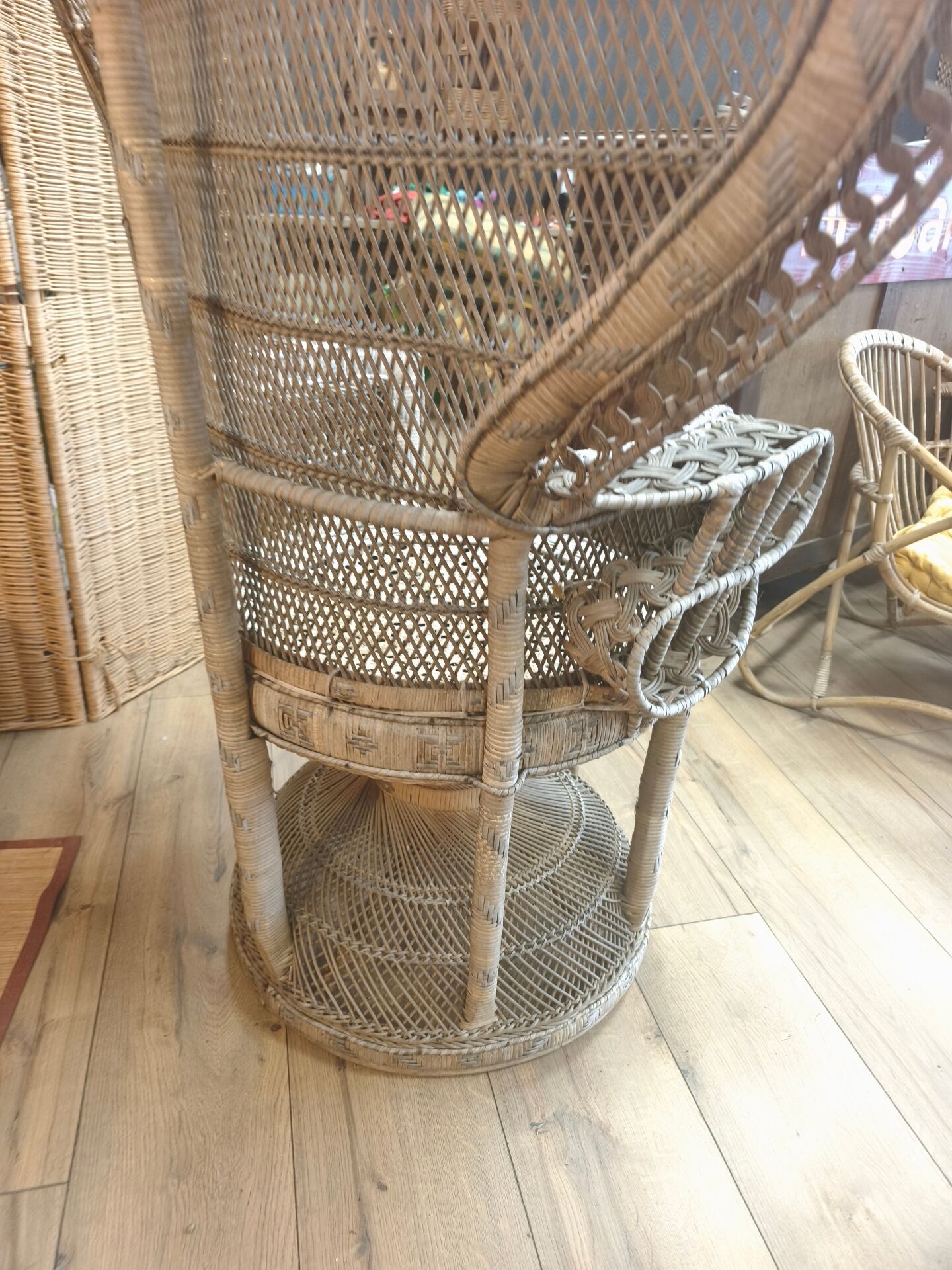 Antique armchair in rattan and wicker