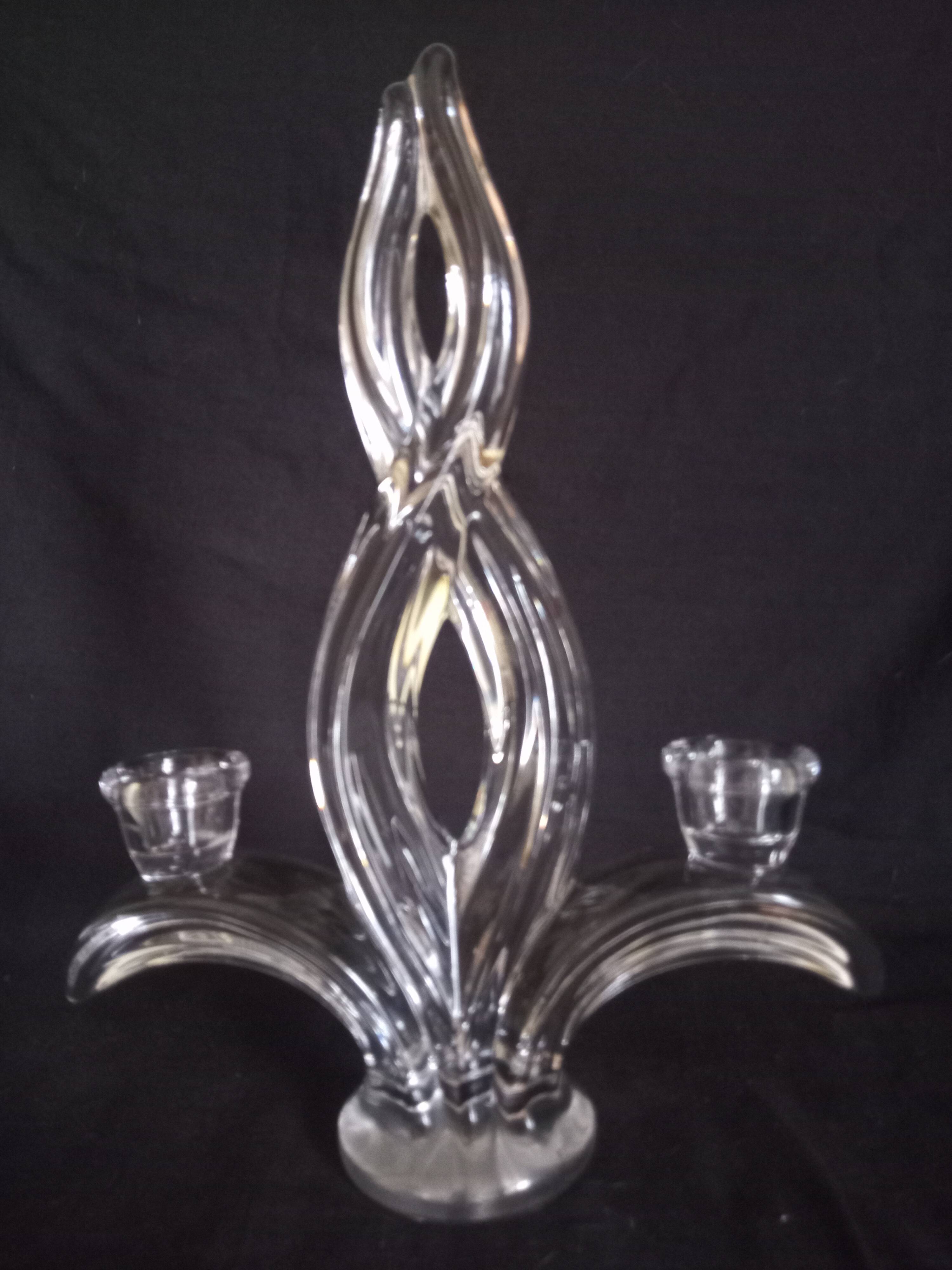 Candle holder 2 crystal arms