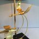 Brass Table Lamp with Wild Goose Flight, French Work, circa 1970