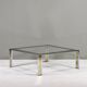 Square coffee table in brass, chrome and glass by Renato Zevi, Italy, 1970s