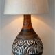 Lampe de table en grès de poterie danoise par Birte Vedel Howards, années 1960.