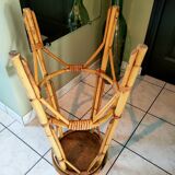 Vintage rattan stool / side table