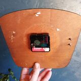 Vintage formica clock silent wall clock "gray wood"