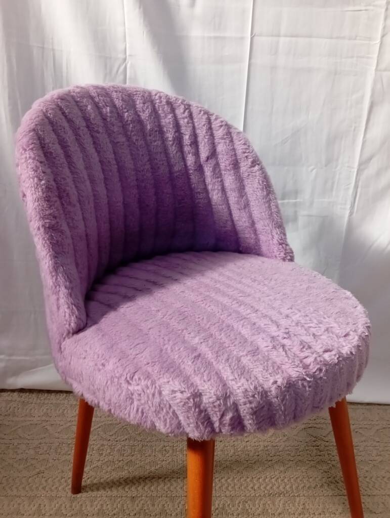 Lilac furry chair from the 50s