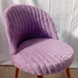 Chaise moumoute lilas années 50