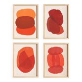 Collection de 4 peintures abstraites sur papier- tableau signé eawy