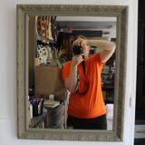 Rectangular khaki patinated mirror