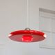 Space-Age Saucer Pendant in Red Plexiglas from Guzzini, 1960s