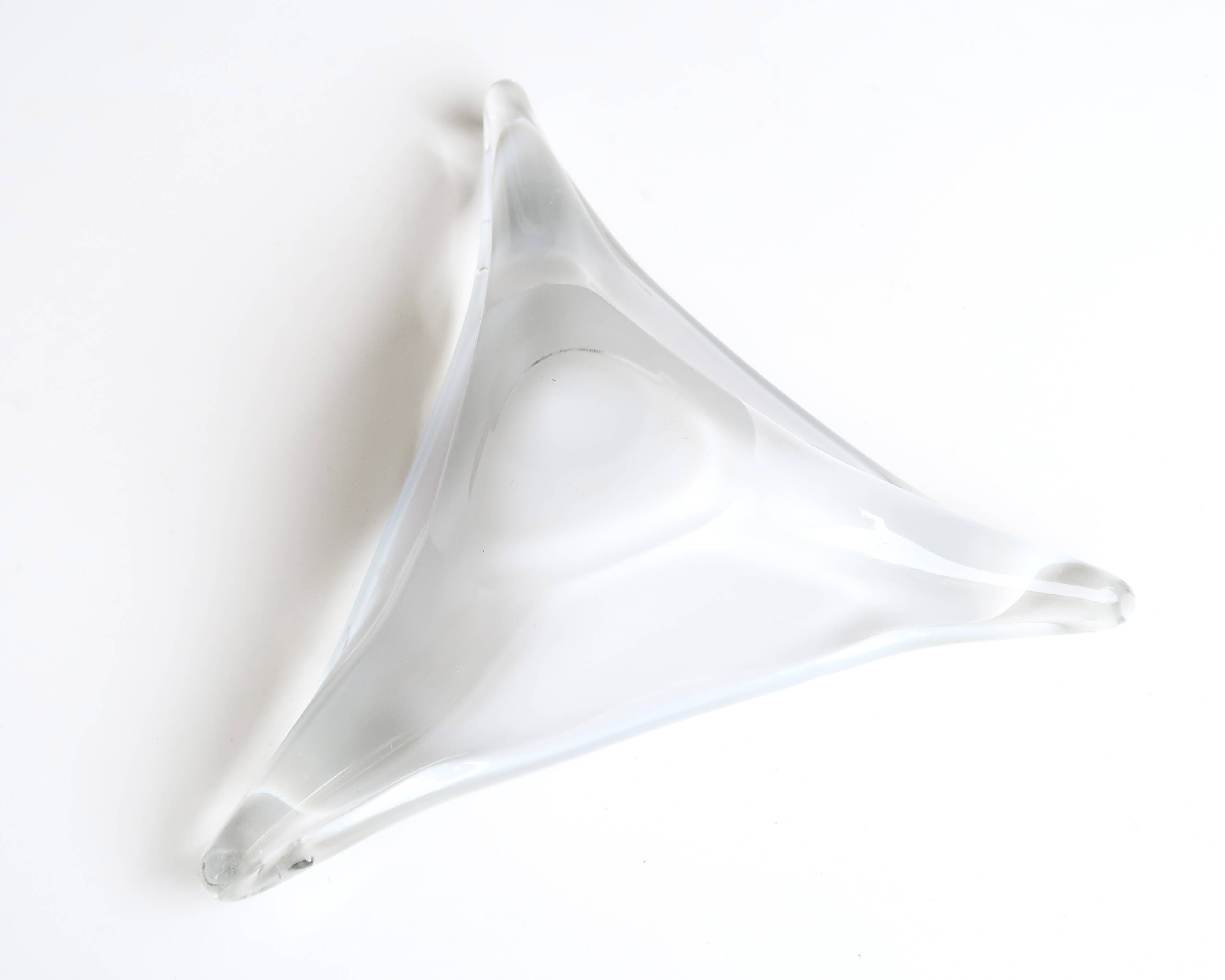 Murano empty pocket ashtray in white and pink glass, 1970s