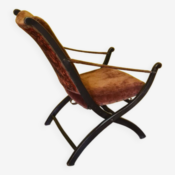 Chaise de campagne laquée noire de la fin des années 1800