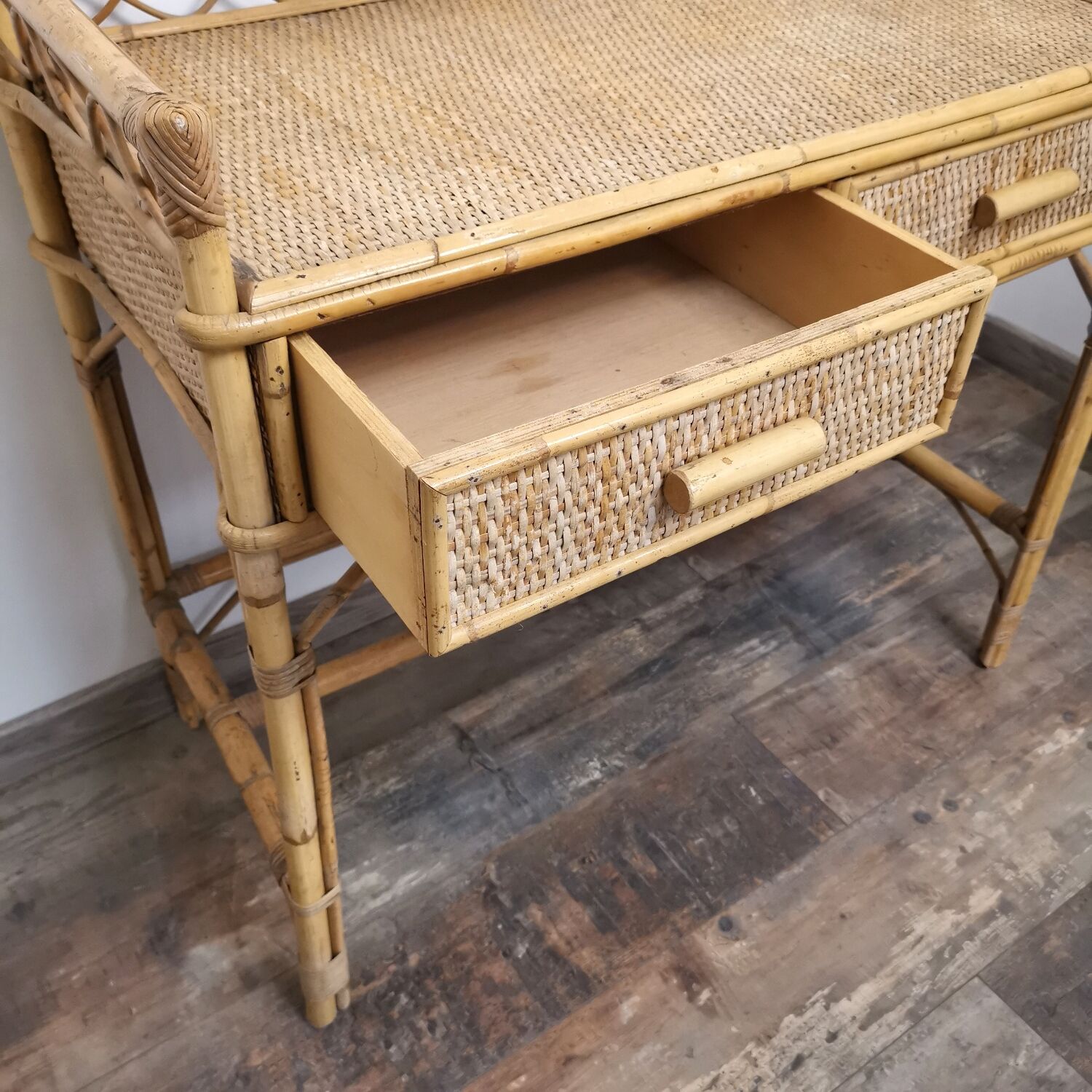 Vintage rattan dressing table