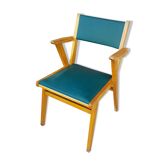 Wooden and skai armchair 60