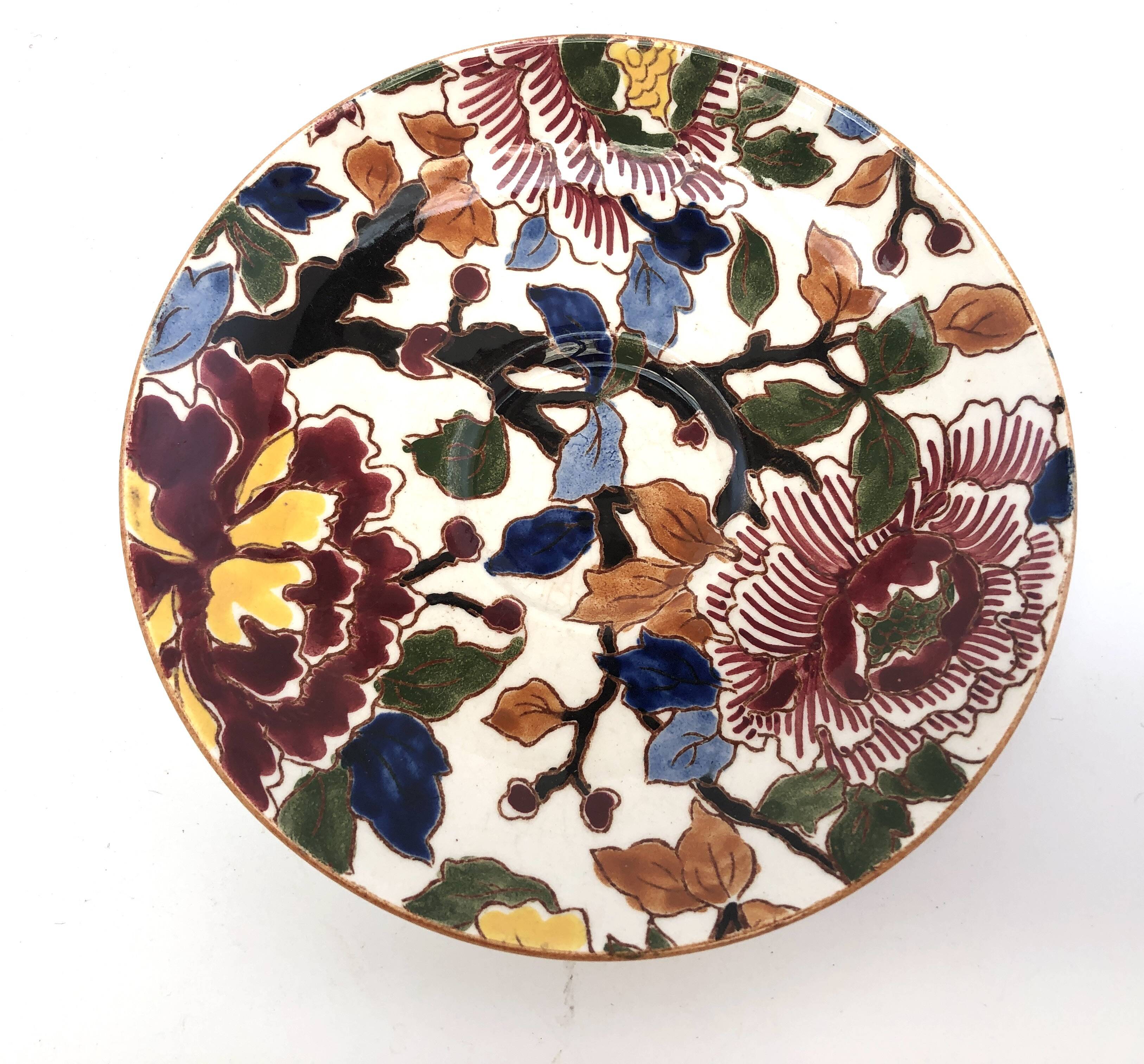 Gien peony coffee cup