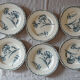 Lot 6 old iron earth dessert plates K&G Lunéville model carnations
