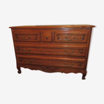Louis xv style solid oak chest of drawers