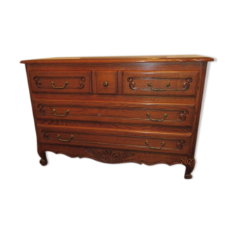 Louis xv style solid oak chest of drawers