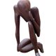 Sculpture en bois "Le penseur"