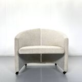 Paire de fauteuils sur roulettes pour Saporiti Italia, nouvelle tapisserie, années 1970.