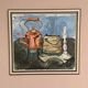 Original Mid Century Swedish Oil On Panel – “Still Life” By Ms – Vintage & Framed 66 × 61 Cm (26" × 24")
