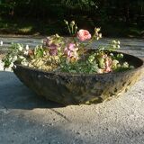 Large brutalist design garden planter bowl, germany 1960s