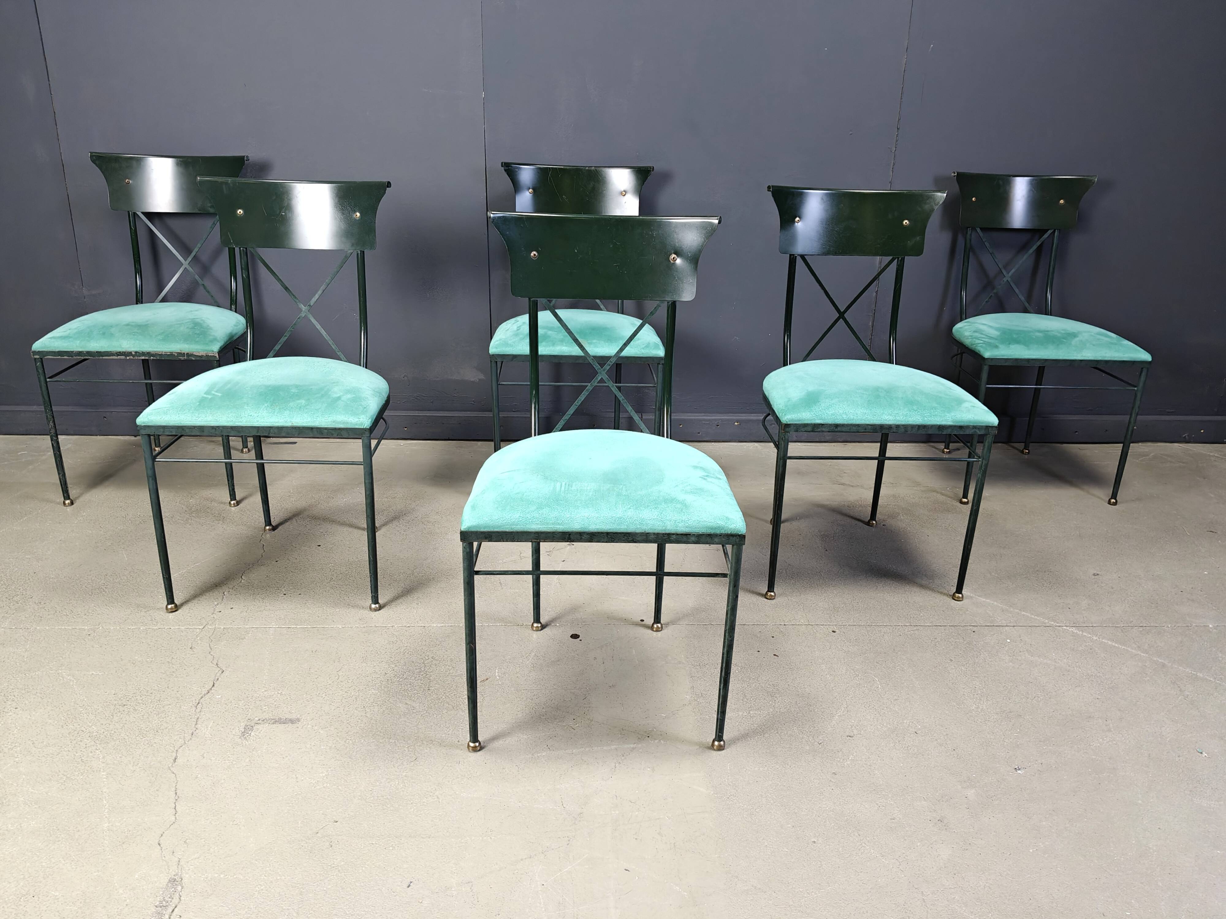 Vintage dining chairs by Belgo chrom, set of 6 - 1970s