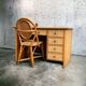 Vintage rattan and woven wicker desk 1970