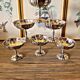 Coupes à glace en inox vintage années 70-80, forme de fleur