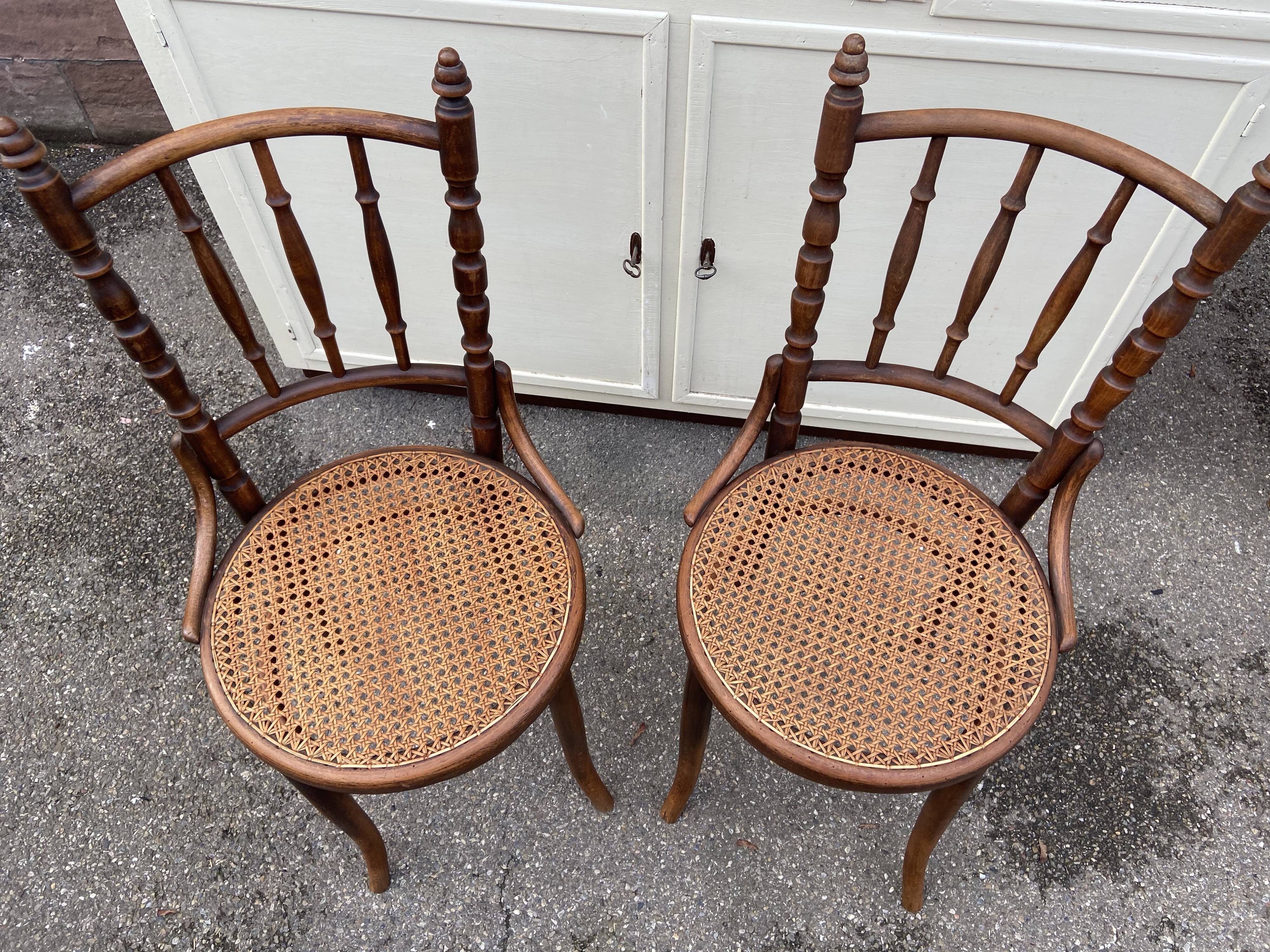 2 Viennese chairs bistro fischel curved wood