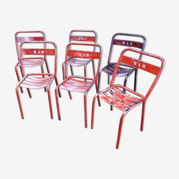 Set of 6 chairs bistro 1950