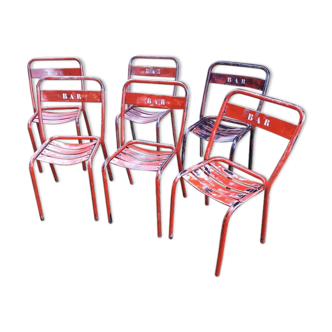 Set of 6 chairs bistro 1950