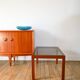 Wood and smoked glass coffee table, Design, 1970