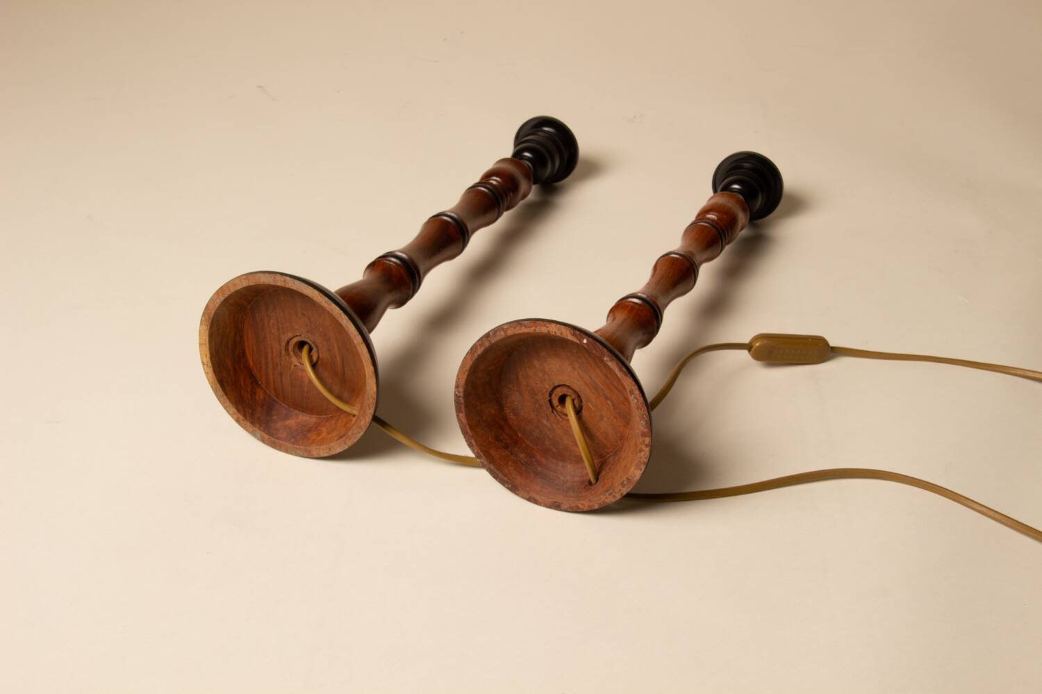 Pair of faux bamboo lamp bases