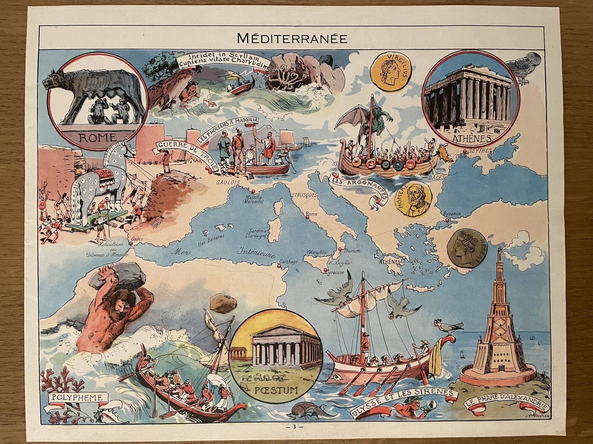 Set of 5 cards illustrated by JP Pinchon - 1948