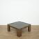Table basse belge brutaliste en chêne et pierre