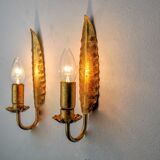 Pair of "leaf" sconces by Ferro Arte, Spain, 1960