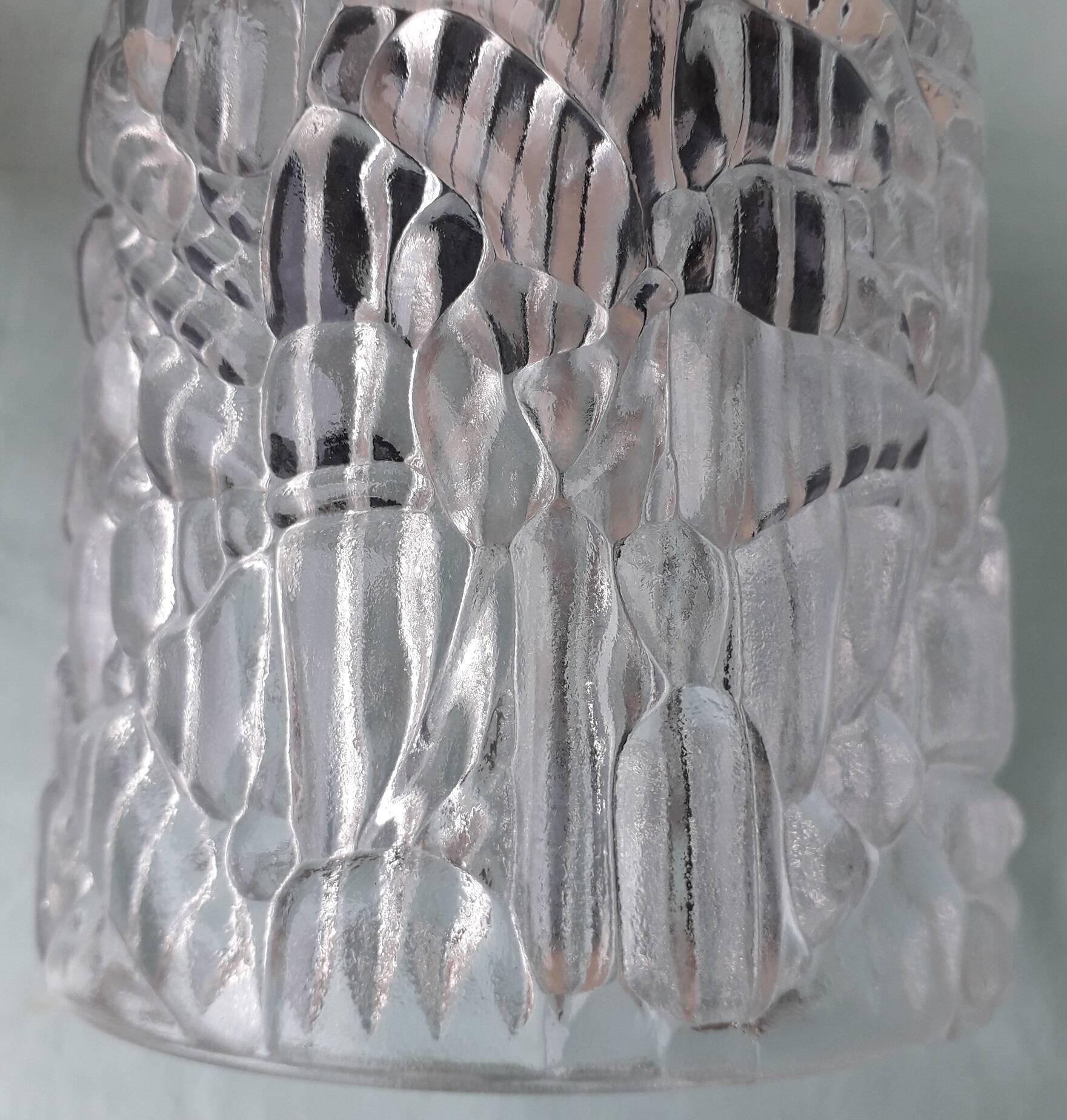 Pair of holophane glass pendants