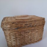 Vanity en osier vintage