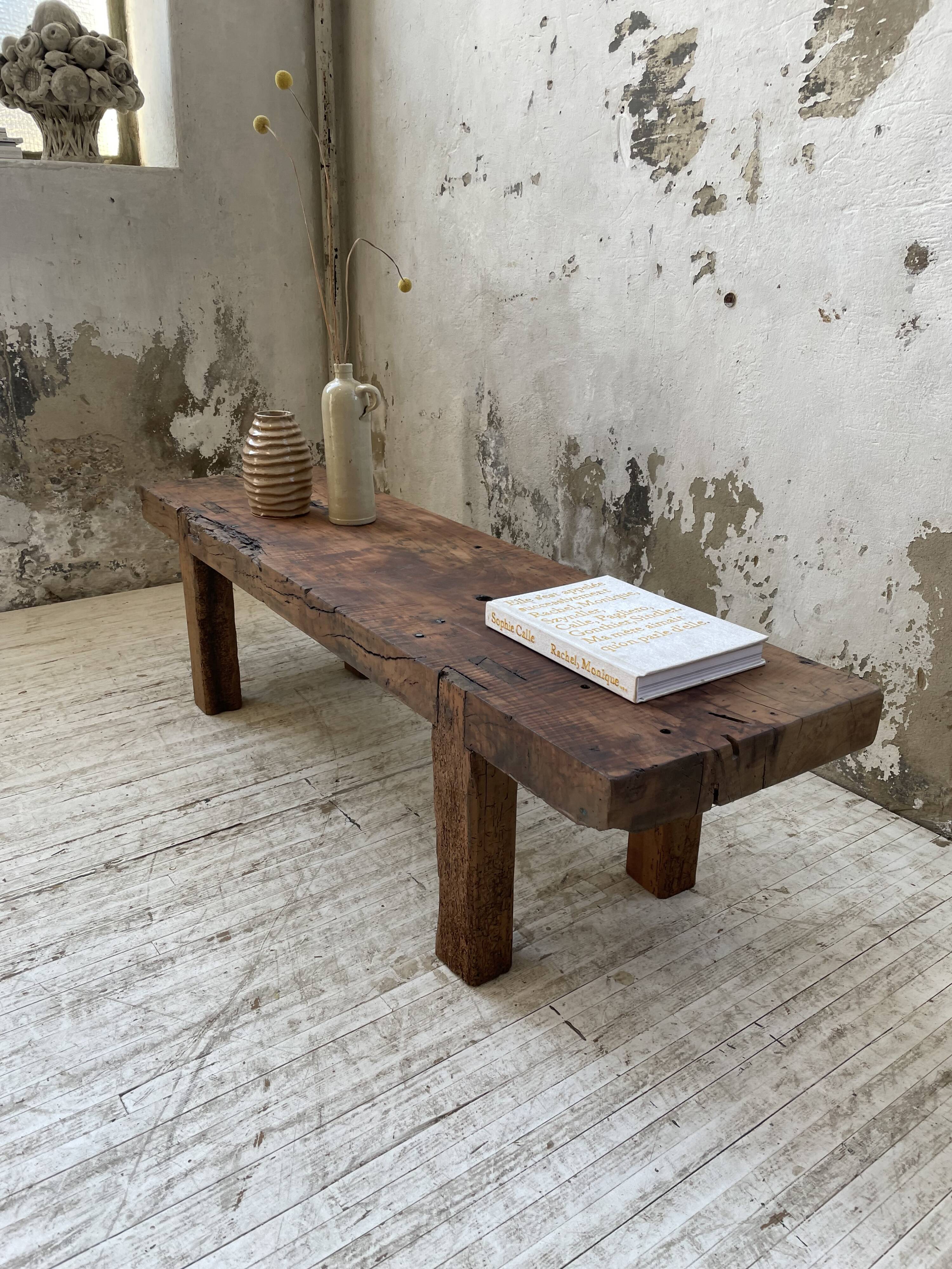 Brutalist workbench solid cherry coffee table