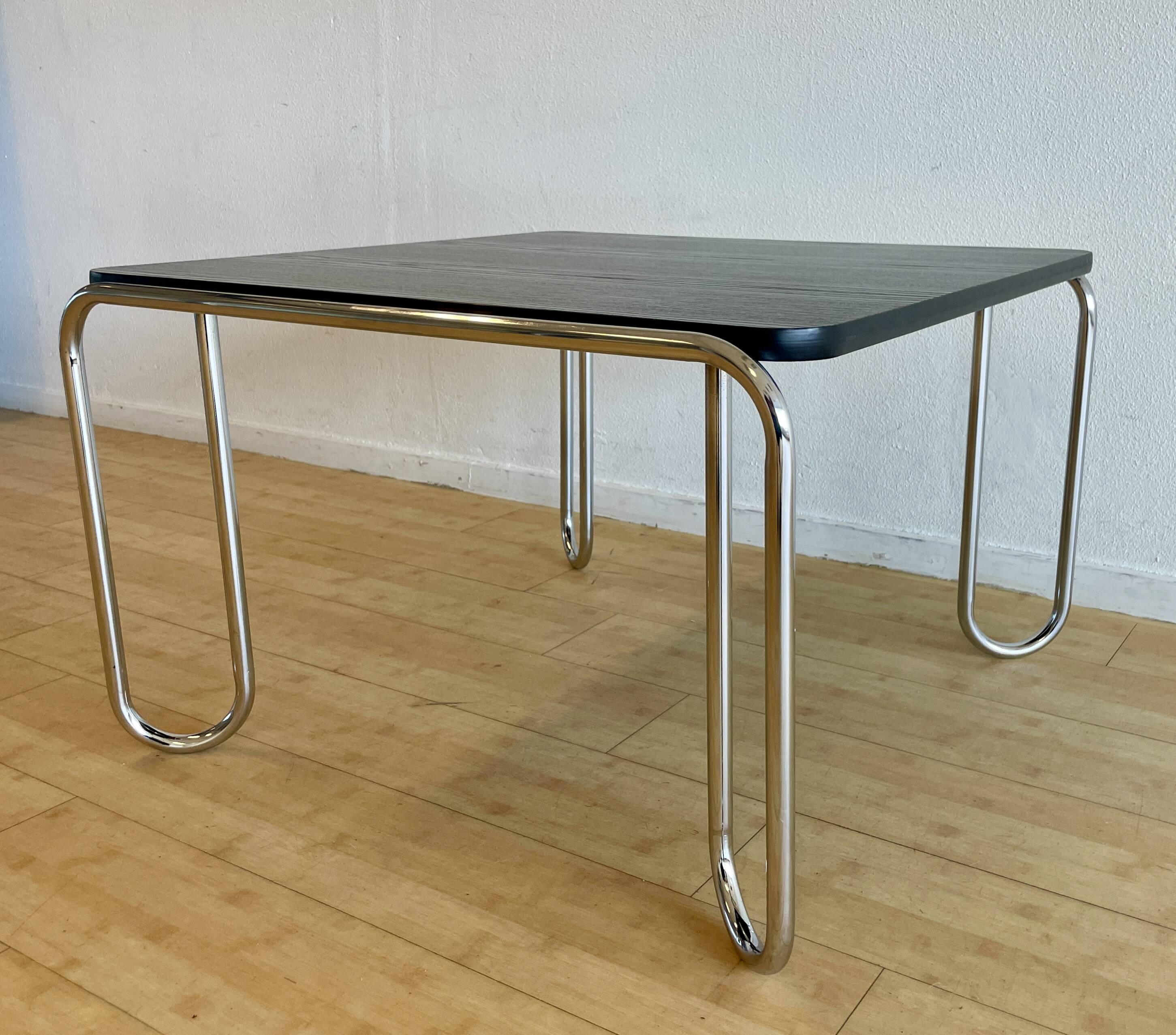 Black, tubular coffee table model B-10 by Marcel Breuer for Thonet