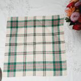 Set of 6 napkins in green and red linen