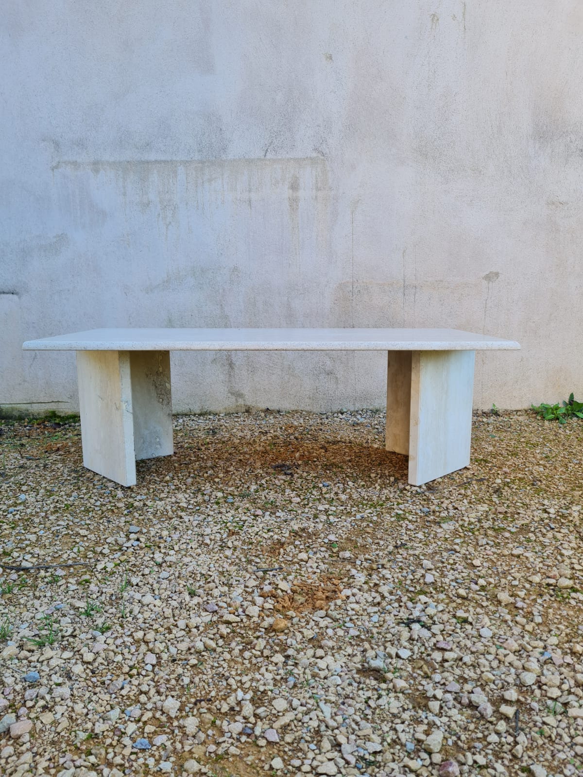 Travertine coffee table