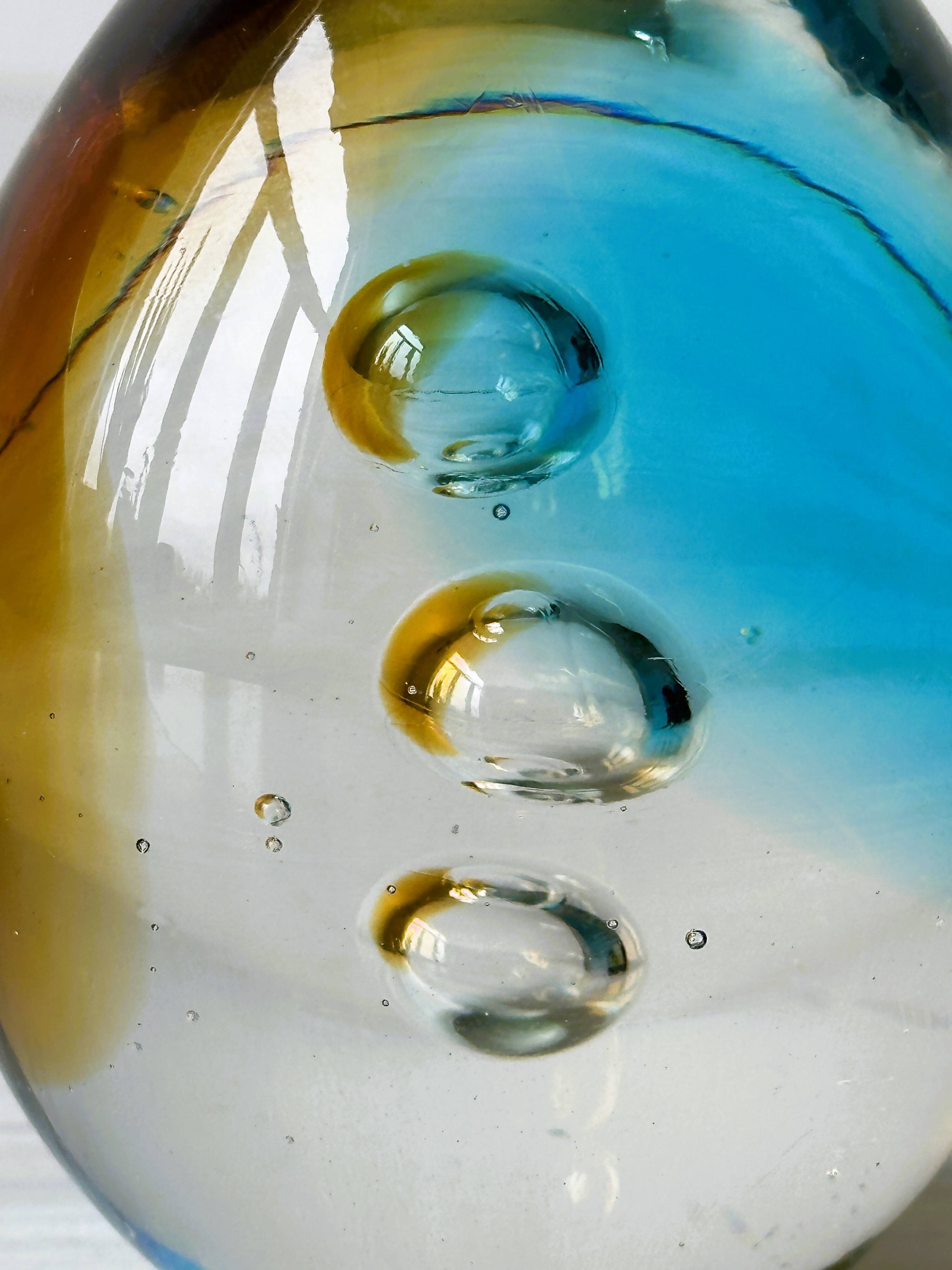 Multicolored Blown Glass Paperweight