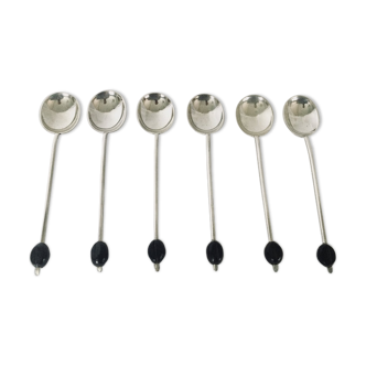 6 solid silver mocha spoons