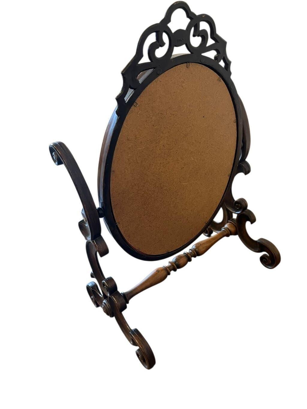 Vintage wooden table mirror / baroque floor mirror