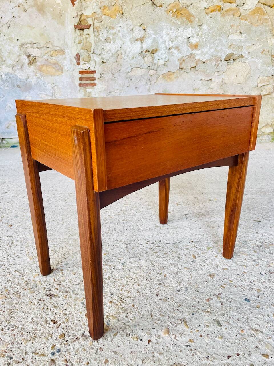 Vintage Scandinavian teak bedside table circa 1960's