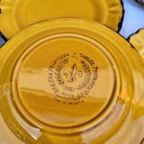 Set of 11 saffron Fleur de lys dessert plates ADP