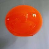 XXL onion pendant light in orange opaline, design Alessandro Pianon, Vistosi, 1960