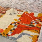Tapis berbère marocain orange 222 x 152CM